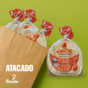 Pão Sírio Médio pacote com 12 pães caixa 20 unidades