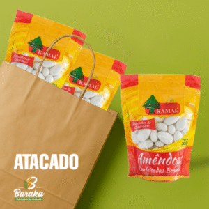 Amêndoas Confeitadas Brancas – doce tradicional branco crocante feito com amêndoas selecionadas