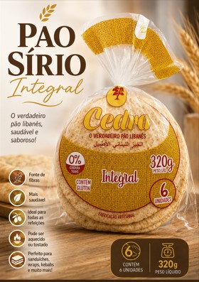 CAIXA 15 Unid. Pão Sírio integral (com 6 unidades -320g) - Imagem 4