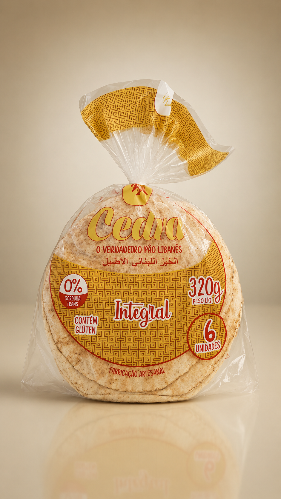 CAIXA 15 Unid. Pão Sírio integral (com 6 unidades -320g) - Imagem 5